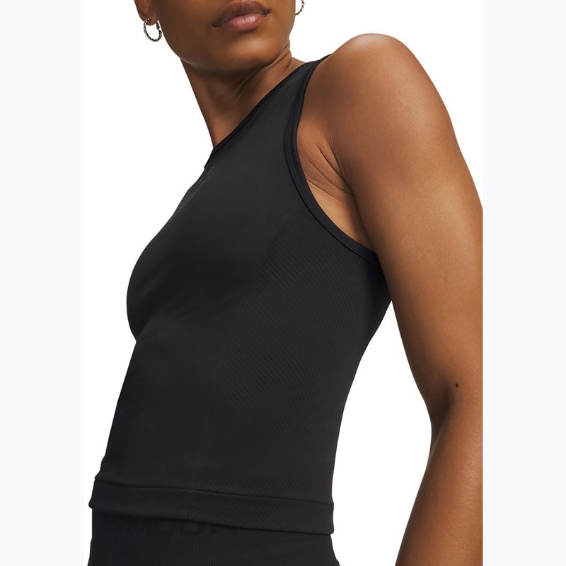 Női edzőpóló Under Armour Project Rock Seamless fekete/antracit 3