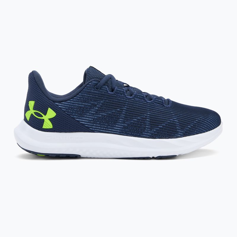 Férfi futócipő Under Armour Charged Speed Swift mosott tengerészkék/fekete/magas láthatóságú sárga 2