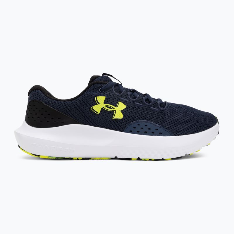 Férfi futócipők Under Armour Charged Surge 4 washed navy/black/high vis yellow 2
