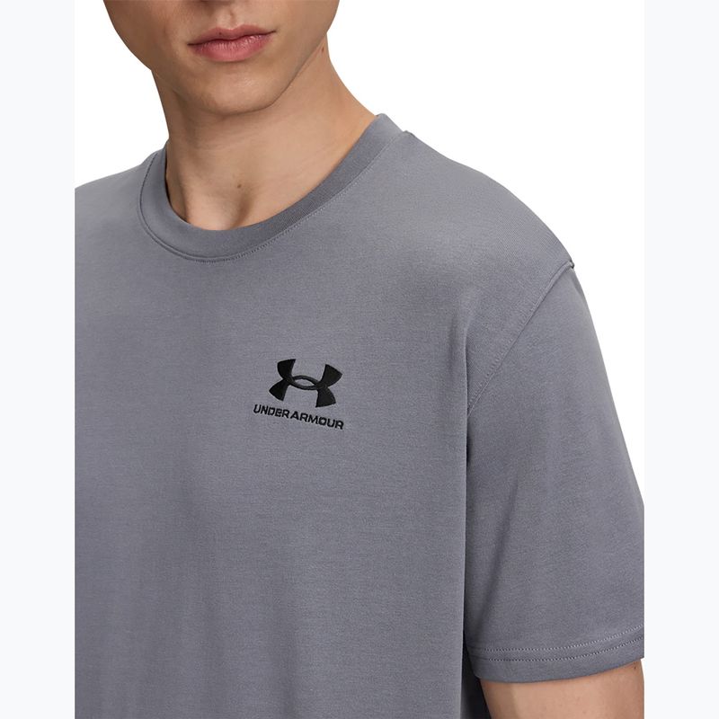 Férfi edzőpóló Under Armour Logo Emb Heavyweight titan gray/black 3