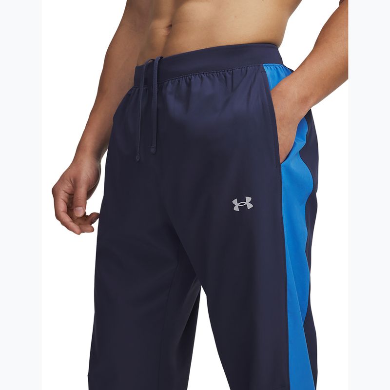 Férfi futónadrág Under Armour Velociti Storm mosott tengerészkék/kék atlantisz/visszaverődés 4