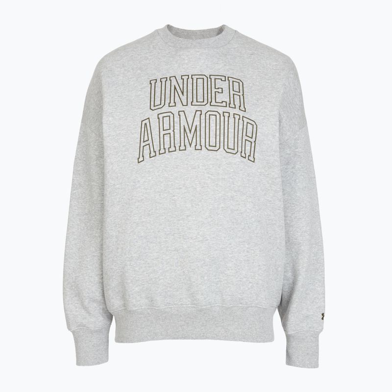 Női pulóver Under Armour Rival Fleece Varsity Crew halo gray light heather/expedition green 3