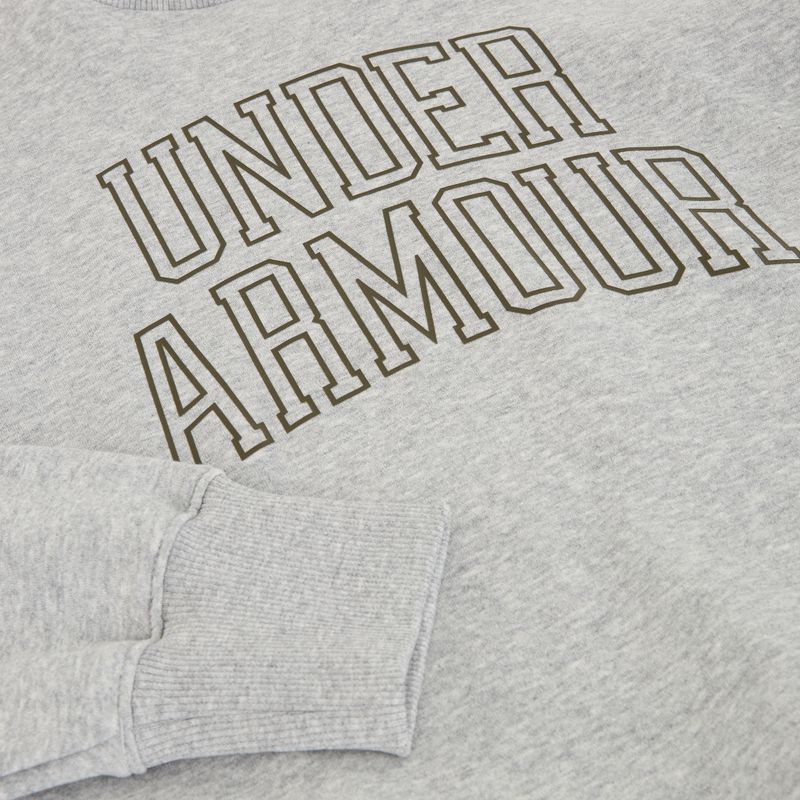 Női pulóver Under Armour Rival Fleece Varsity Crew halo gray light heather/expedition green 5