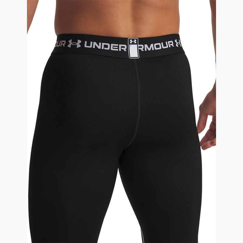 Férfi leggings Under Armour Cold Weather Grid black/white/white 4