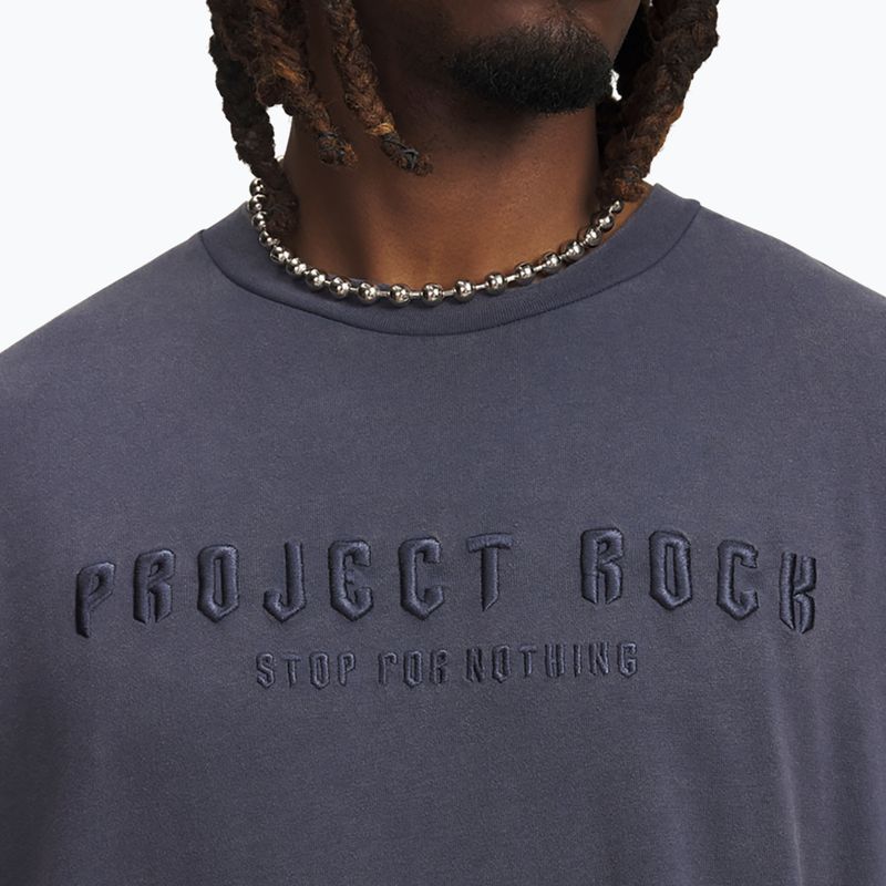 Férfi póló Under Armour Project Rock Q3 ST Graphic downpour gray/white 3