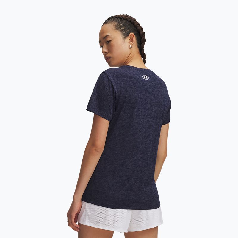 Női edzőpóló Under Armour Tech Twist midnight navy/white 2