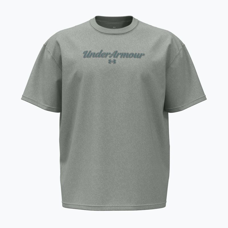 Férfi edzőpóló Under Armour Heavyweight WM titanium/rack green