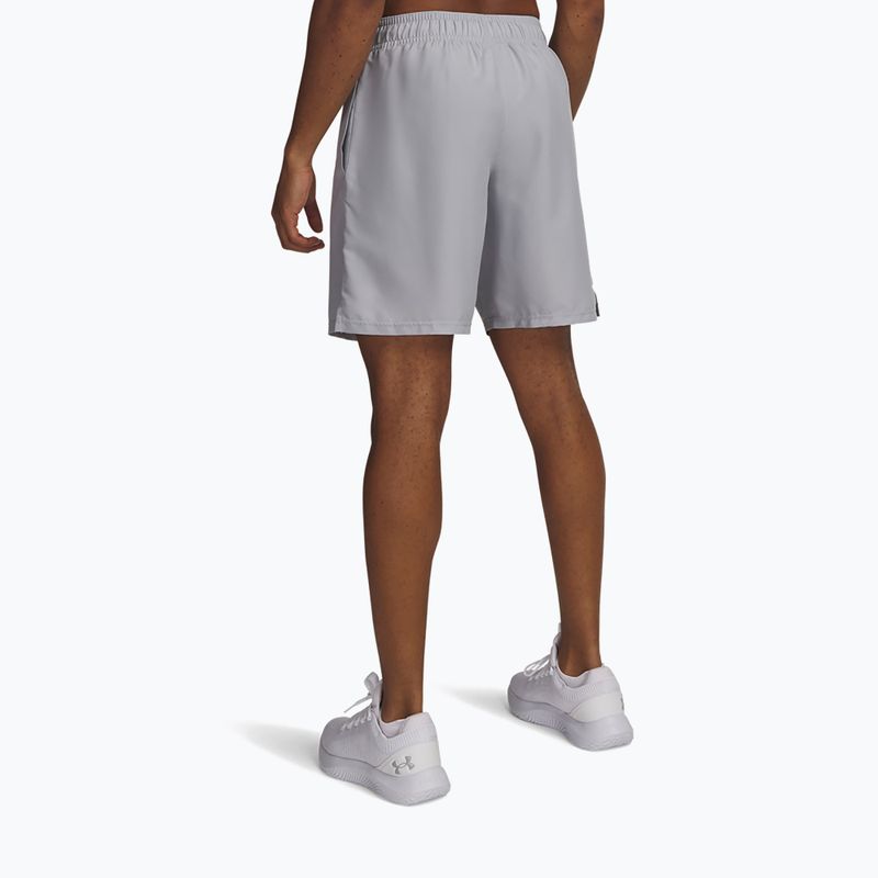 Férfi edzőshort Under Armour Woven Wordmark mod gray/lumos lime 3