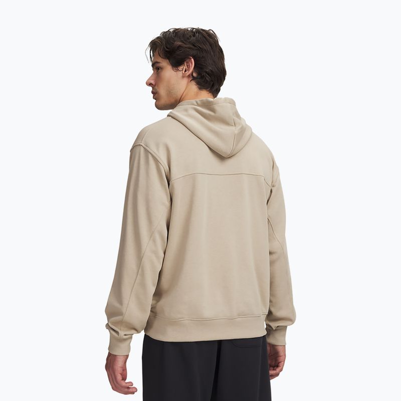 Férfi kapucnis pulóver Under Armour Rival LW Hoodie city khaki/black 2
