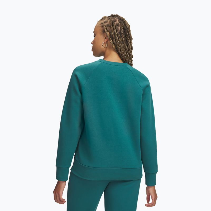 Női pulóver Under Armour Rival Fleece Crew rack green/white 2