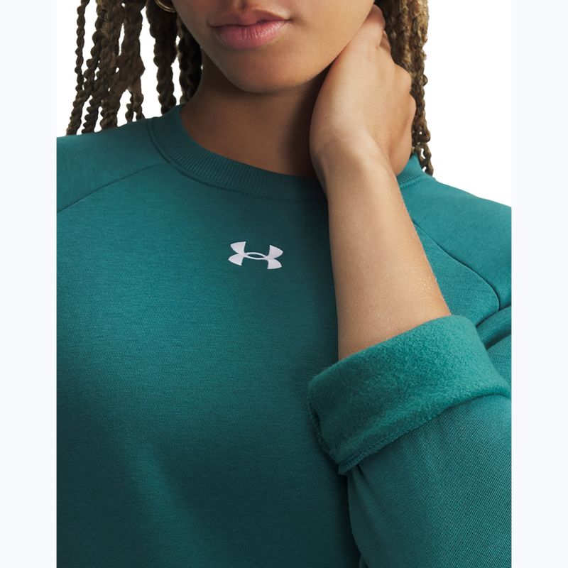Női pulóver Under Armour Rival Fleece Crew rack green/white 3