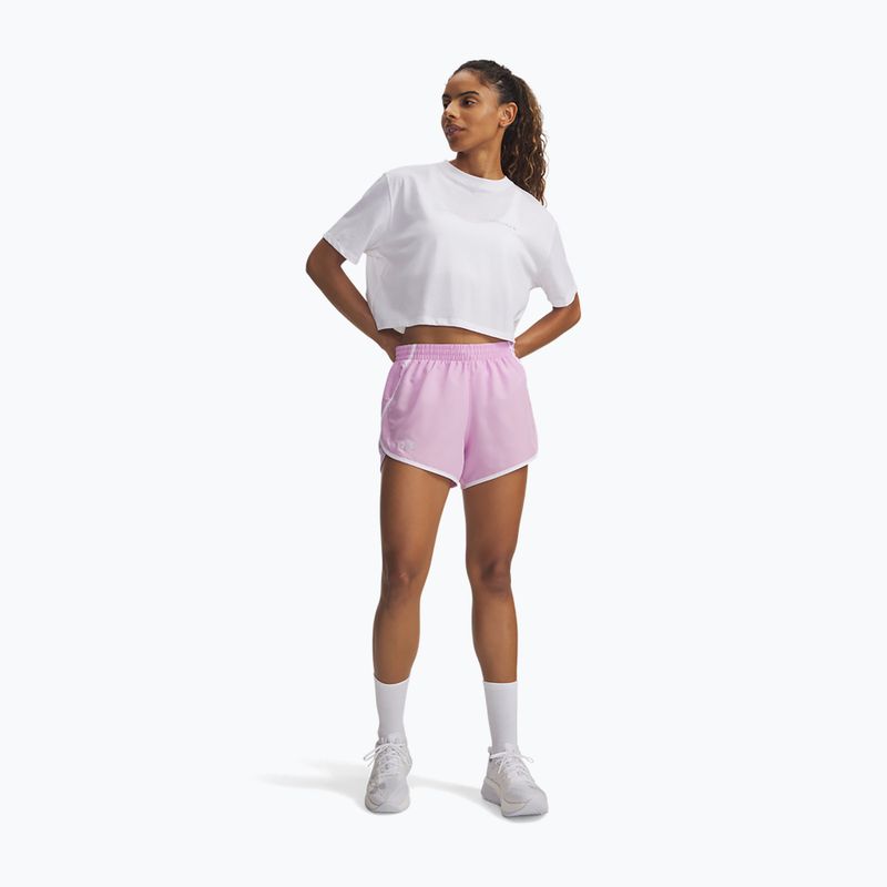 Női futóshort Under Armour Fly By 3" pink dawn/white 2