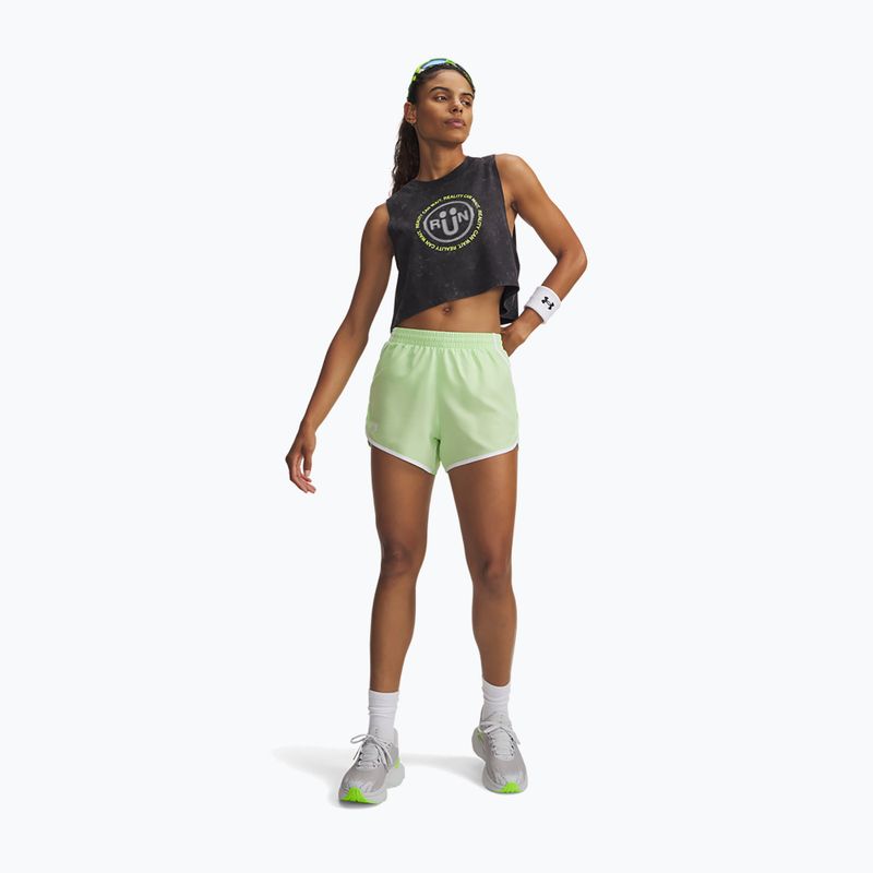 Női futóshort Under Armour Fly By 3" lumos lime/white 2
