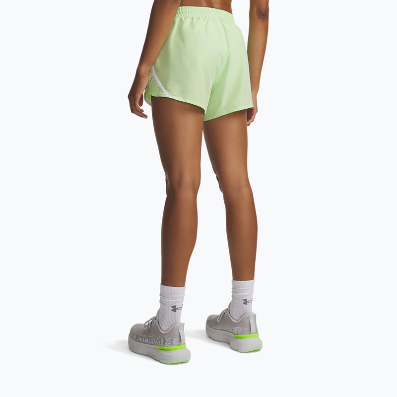 Női futóshort Under Armour Fly By 3" lumos lime/white 3