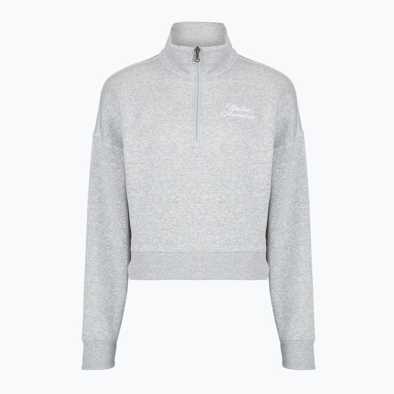 Női pulóver Under Armour Rival Fleece Script HZ mod gray light heather/white
