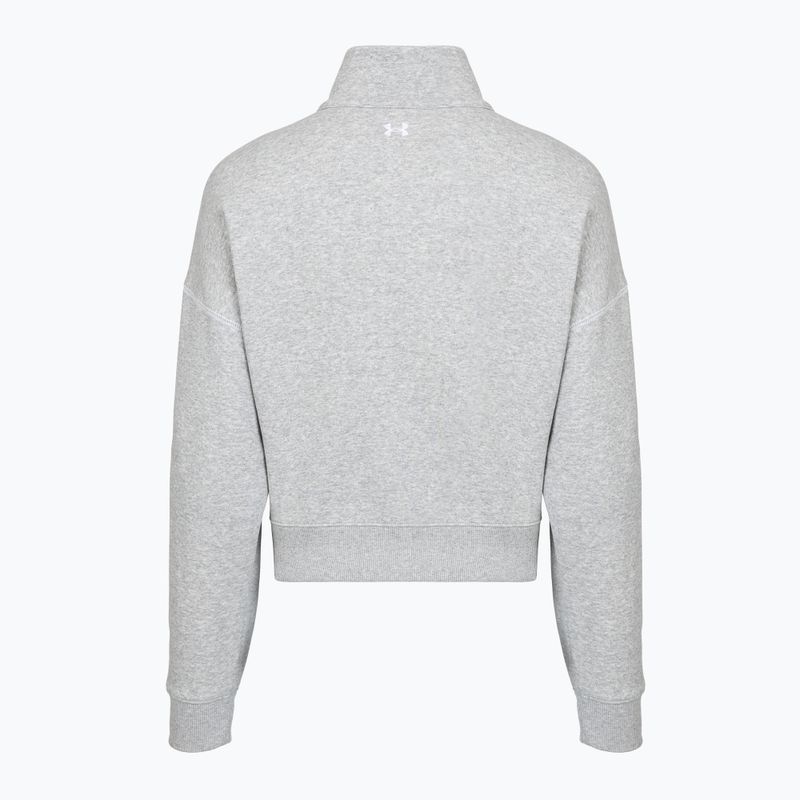 Női pulóver Under Armour Rival Fleece Script HZ mod gray light heather/white 2