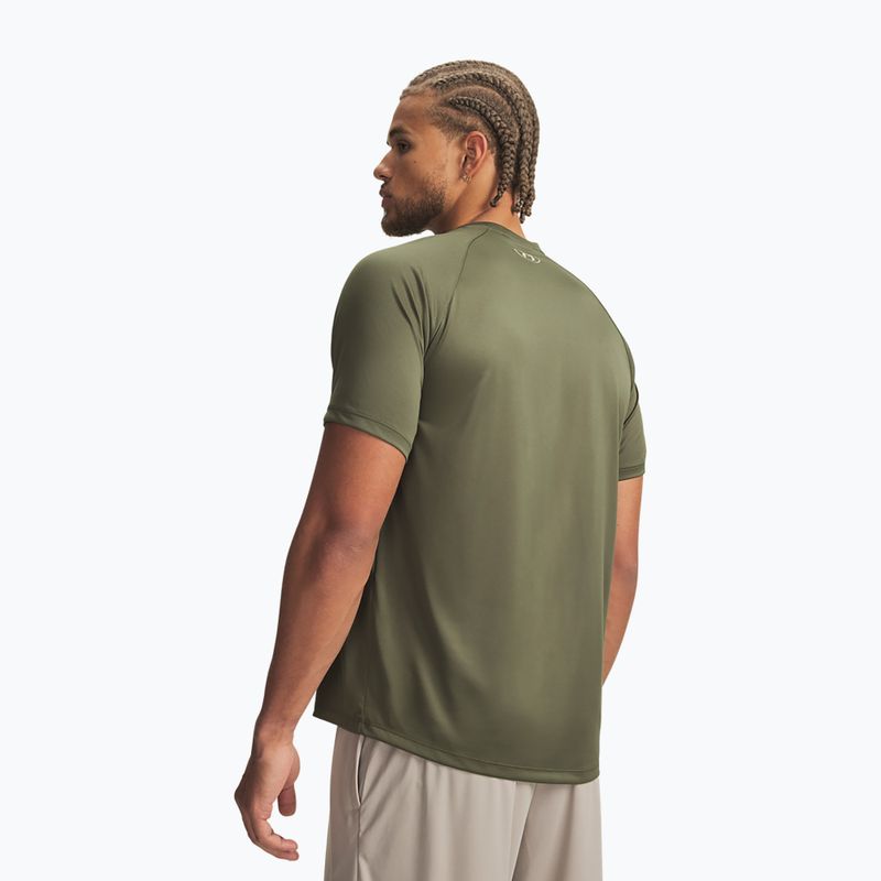 Férfi edző póló Under Armour Tech Graphic Tee Marine Od Green/City Khaki 2