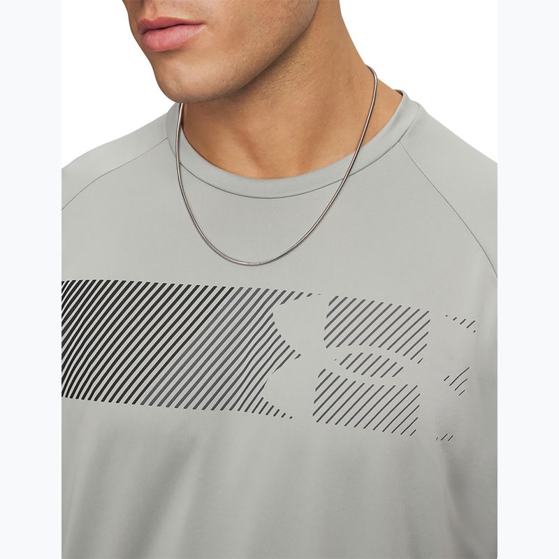 Férfi edző póló Under Armour Tech Graphic Tee titanium/black 3