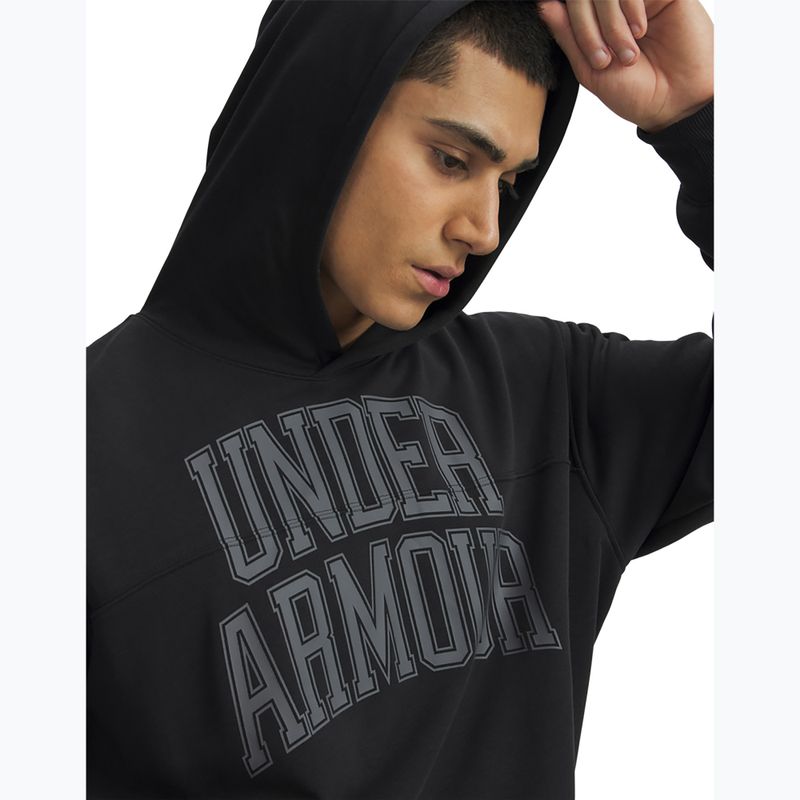 Férfi kapucnis pulóver Under Armour Rival LW Graphic Hoodie black/black 3