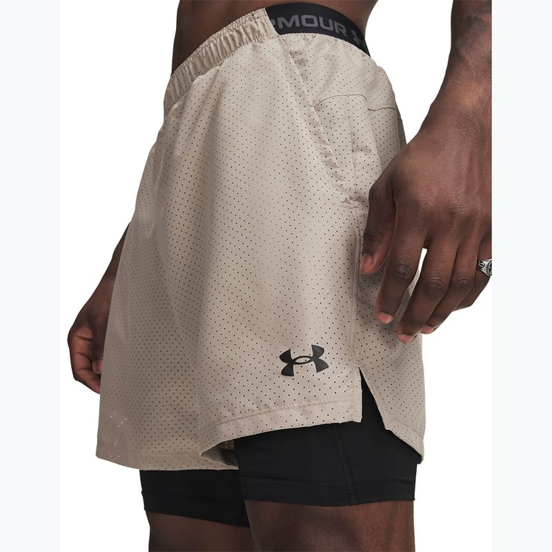 Férfi edző rövidnadrág Under Armour Vanish Woven 2.0 2IN1 Shorts timberwolf taupe/black 4