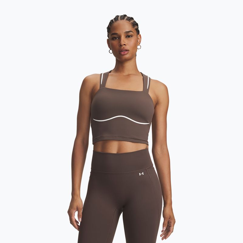 Női edző póló Under Armour Meridian Contour Tank peppercorn/white/peppercorn