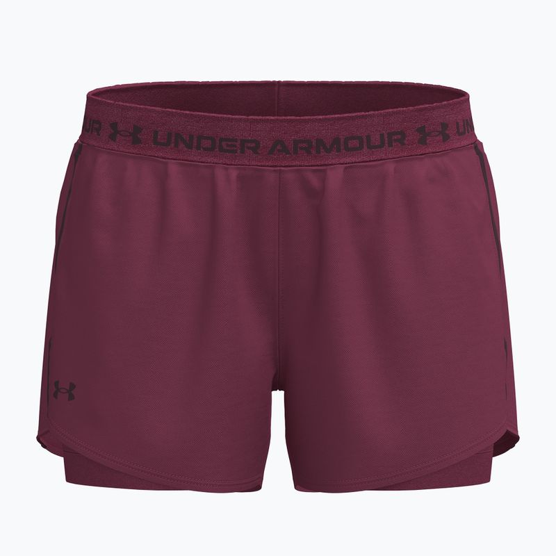 Női edző rövidnadrág Under Armour Tech Play Up 2IN1 Shorts claret/claret/ox blood