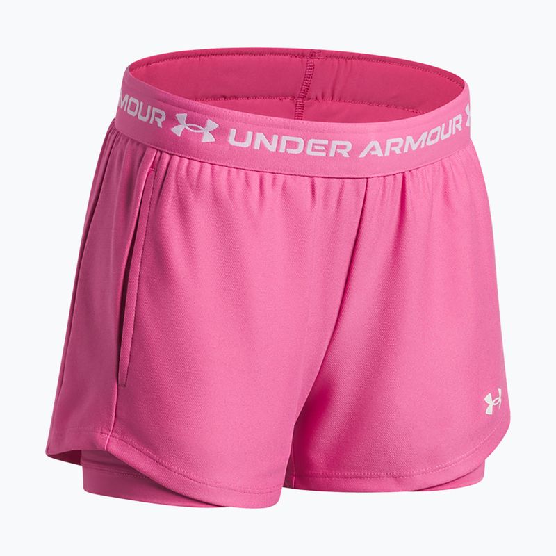Gyerek edző rövidnadrág Under Armour UA Tech Play Up 2IN1 Shorts pink frenzy/white 3