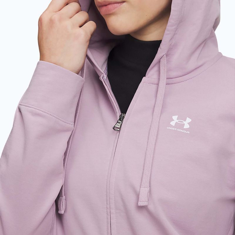 Női pulóver Under Armour Sport Terry FZ mauve pink/white 3