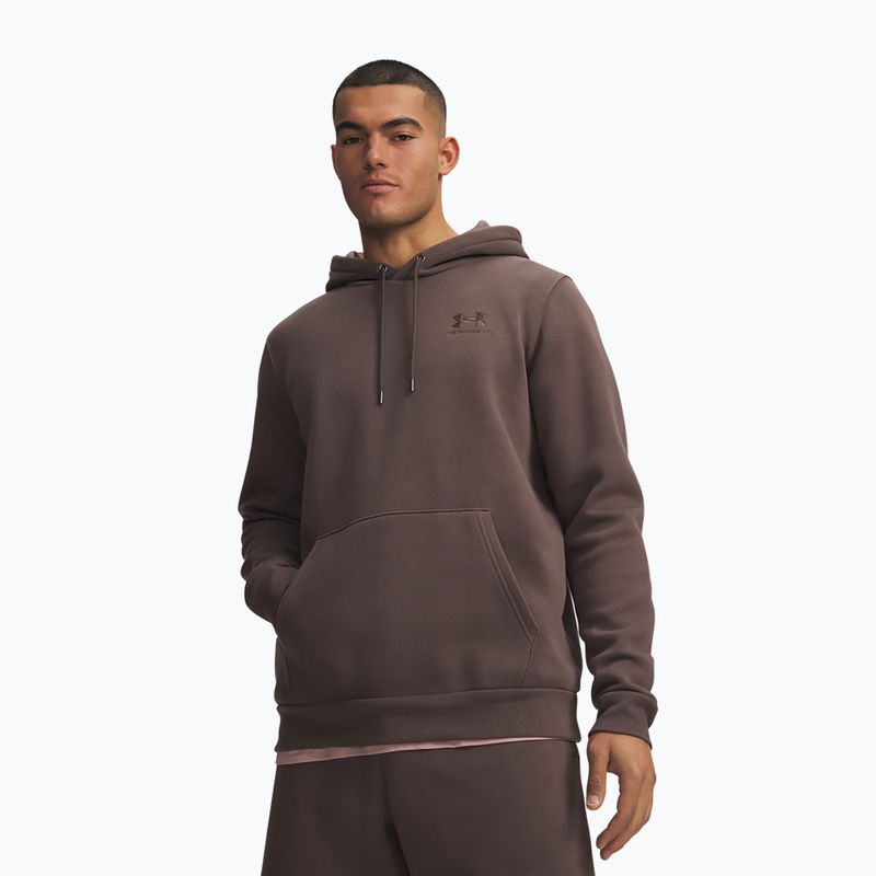 Férfi pulóver Under Armour Essential Fleece Hoodie peppercorn/peppercorn