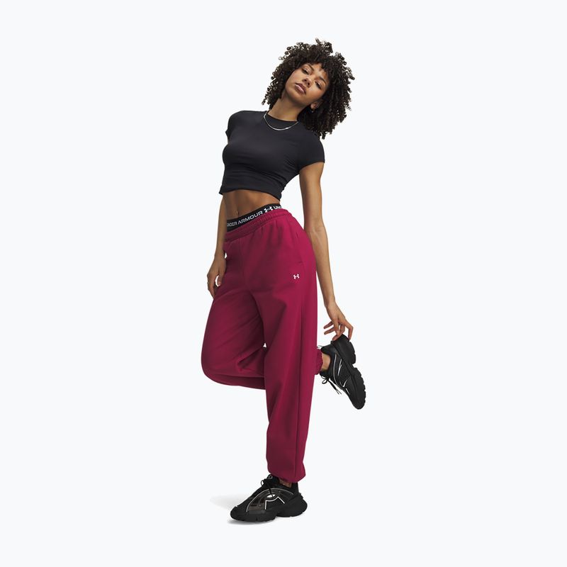 Női nadrág Under Armour Icon Fleece Gym Pant claret/white 2
