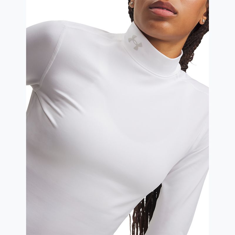Női edző hosszú ujjú póló Under Armour ColdGear Mock LS white/halo gray 3