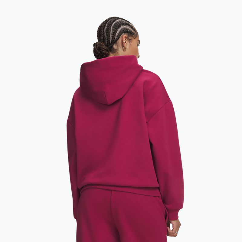 Női pulóver Under Armour Icon Fleece Hoodie claret/white 2