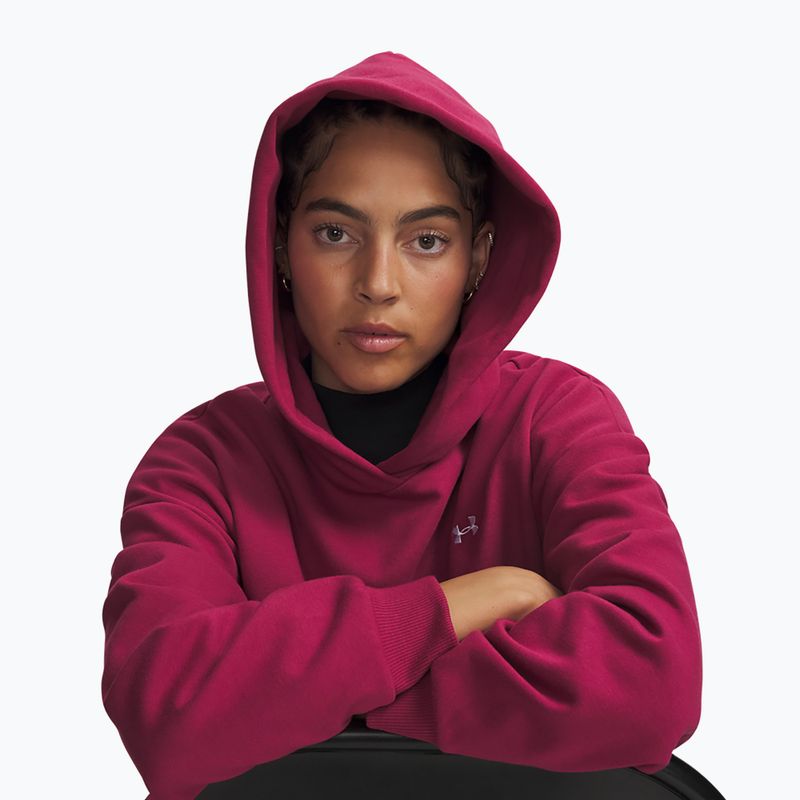 Női pulóver Under Armour Icon Fleece Hoodie claret/white 3