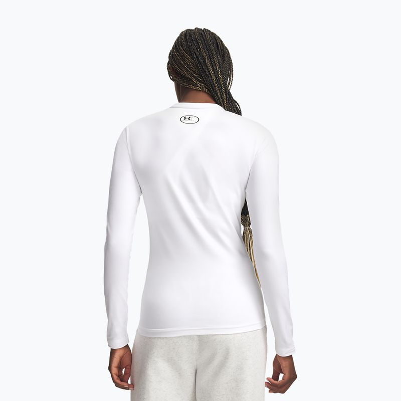 Női edző hosszú ujjú póló Under Armour ColdGear Crew white/halo gray 2