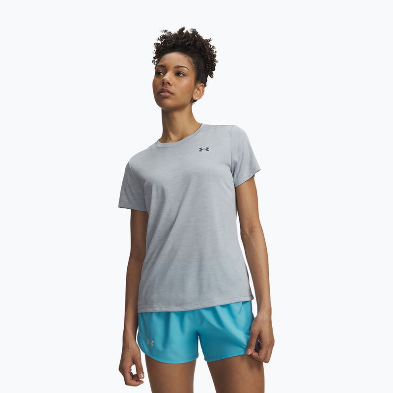 Női edző póló Under Armour Tech Twist blue fog/downpour gray