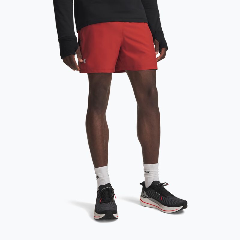 Férfi futónadrág Under Armour Launch 5" Shorts heritage red/black/reflective