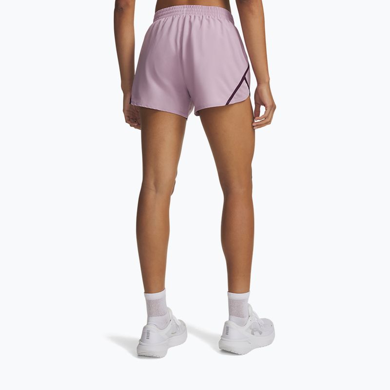 Női futónadrág Under Armour Fly By 3" Shorts mauve pink/purple echo/reflective 3