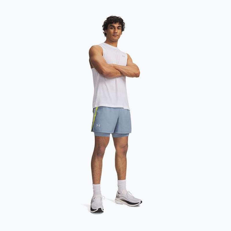 Férfi futónadrág Under Armour Launch 5" 2IN1 Shorts blue wind/blue fog/reflective 2