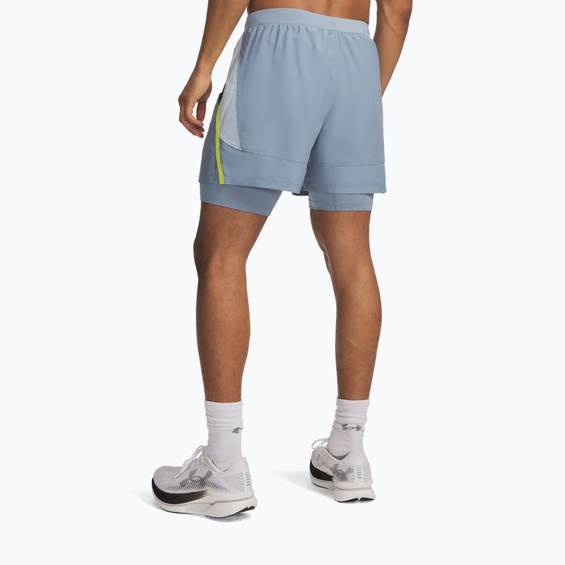 Férfi futónadrág Under Armour Launch 5" 2IN1 Shorts blue wind/blue fog/reflective 3