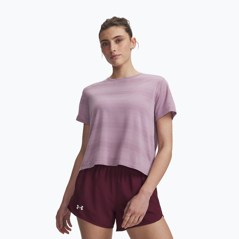 Női futó póló Under Armour Velociti SS mauve pink/reflective