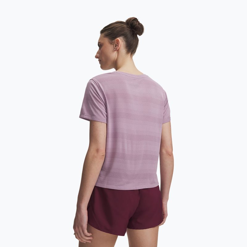 Női futó póló Under Armour Velociti SS mauve pink/reflective 2