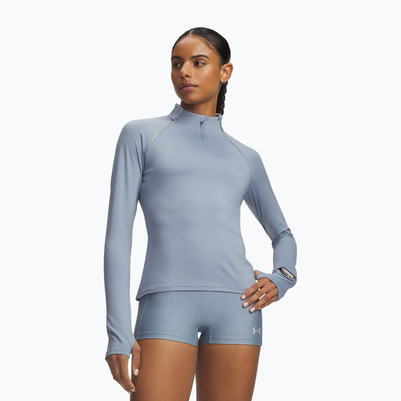 Női futópulóver Under Armour Velociti Half Zip blue wind/reflective