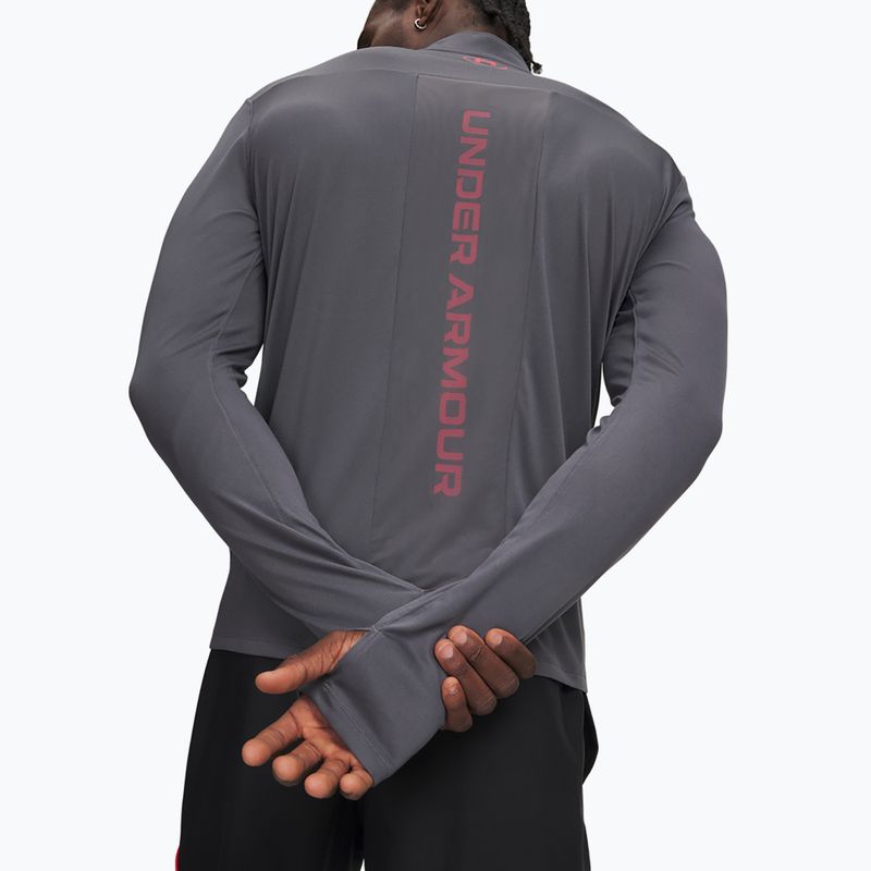 Férfi pulóver Under Armour Tech Utility 1/4 Zip castlerock/racer red 3