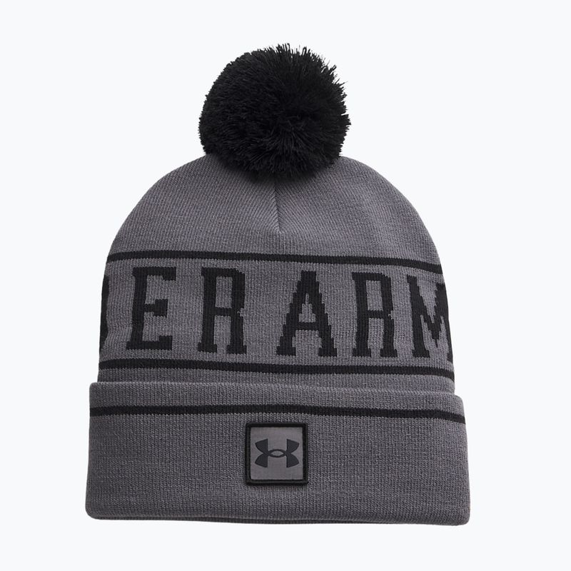 Férfi téli sapka Under Armour Halftime Pom Beanie castlerock/black/black