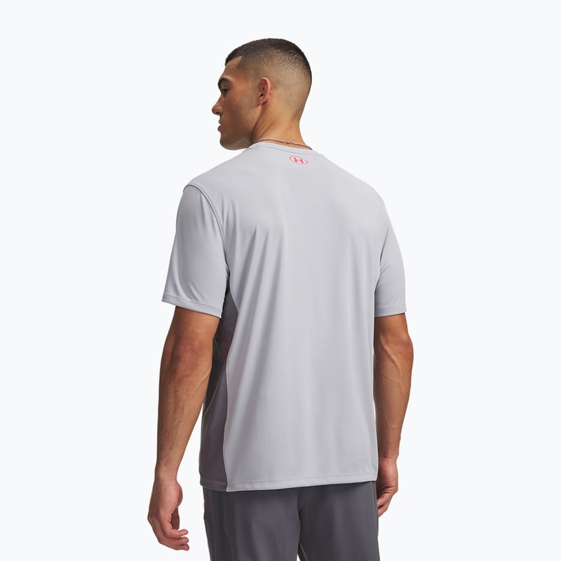 Férfi edző póló Under Armour Tech Utility SS mod gray/racer red 2