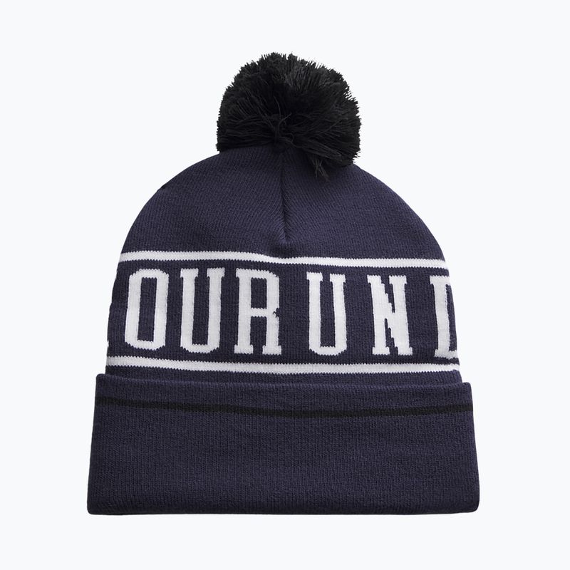 Férfi téli sapka Under Armour Halftime Pom Beanie midnight navy/white/white 2