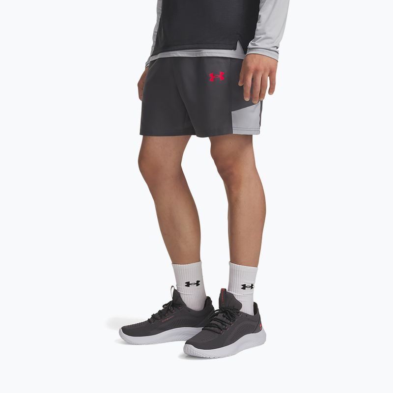 Férfi edző rövidnadrág Under Armour Tech Utility Shorts castlerock/mod gray/racer red