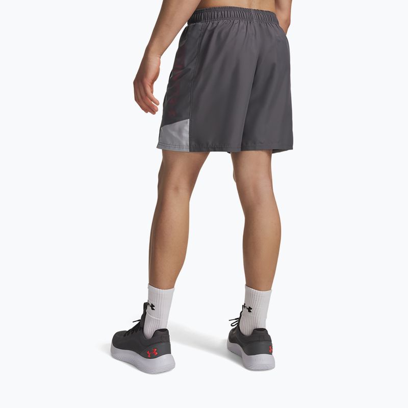 Férfi edző rövidnadrág Under Armour Tech Utility Shorts castlerock/mod gray/racer red 3