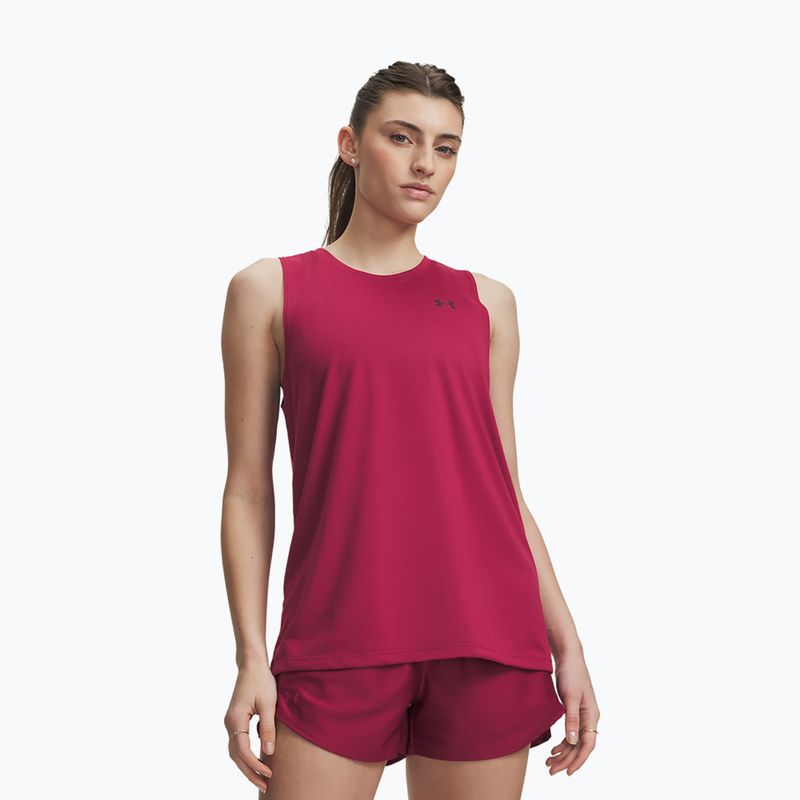 Női edző póló Under Armour Tech Tank Solid claret/ox blood