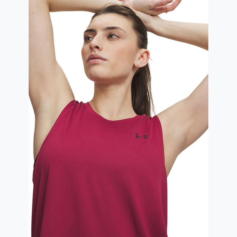 Női edző póló Under Armour Tech Tank Solid claret/ox blood 3